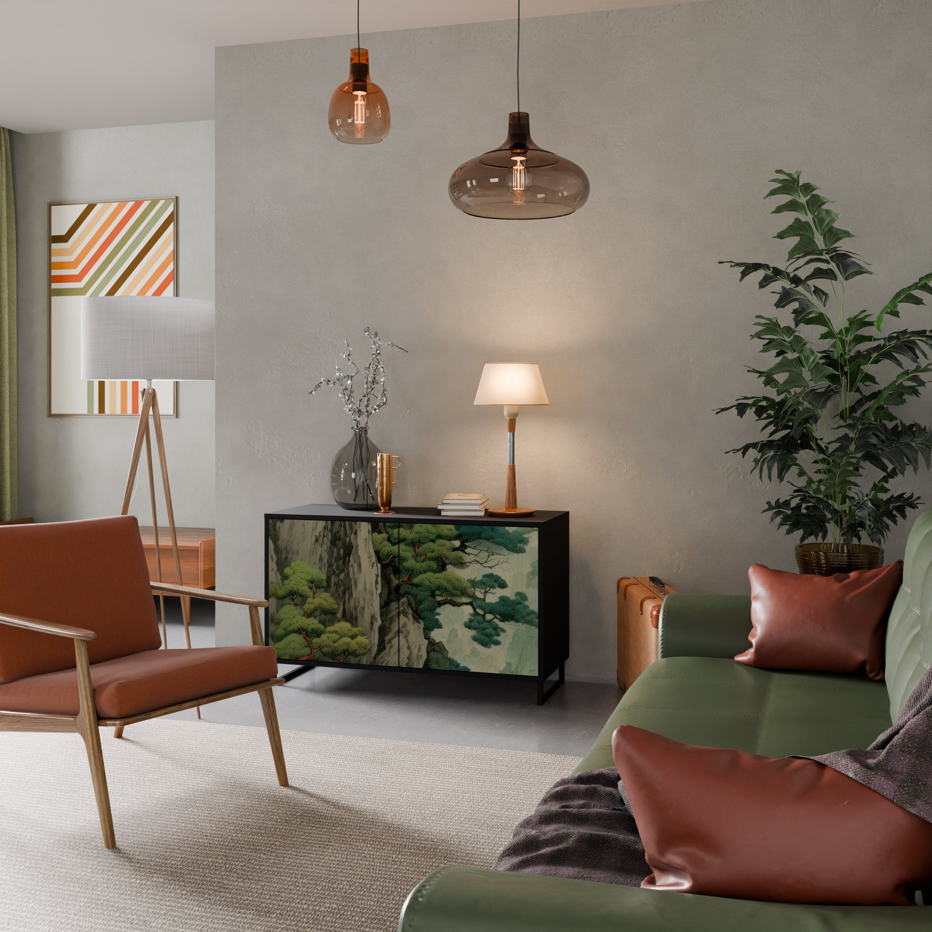 VERDURE ABYSS 2-dörrars skänk i svart finish