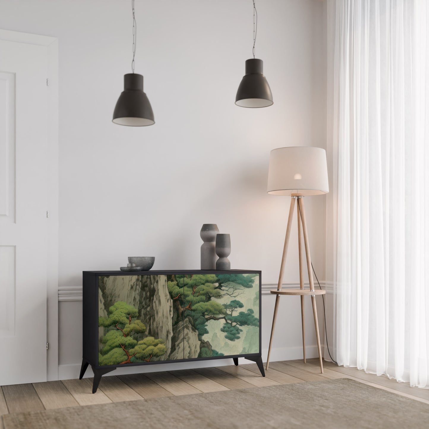 VERDURE ABYSS 2-Door Sideboard in Black Finish