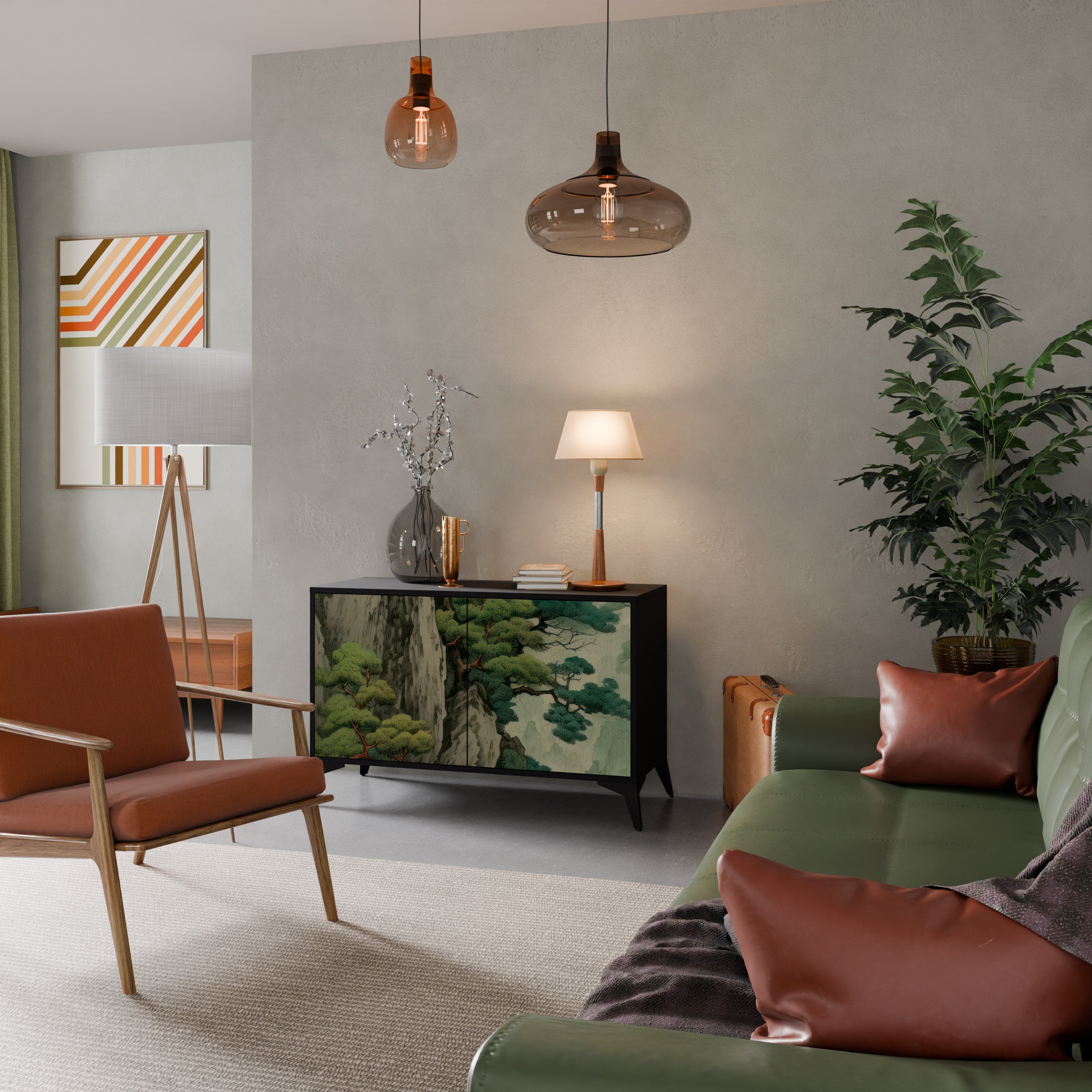 VERDURE ABYSS 2-dörrars skänk i svart finish