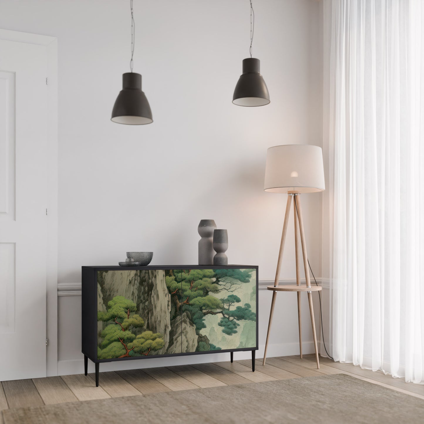VERDURE ABYSS 2-Door Sideboard in Black Finish