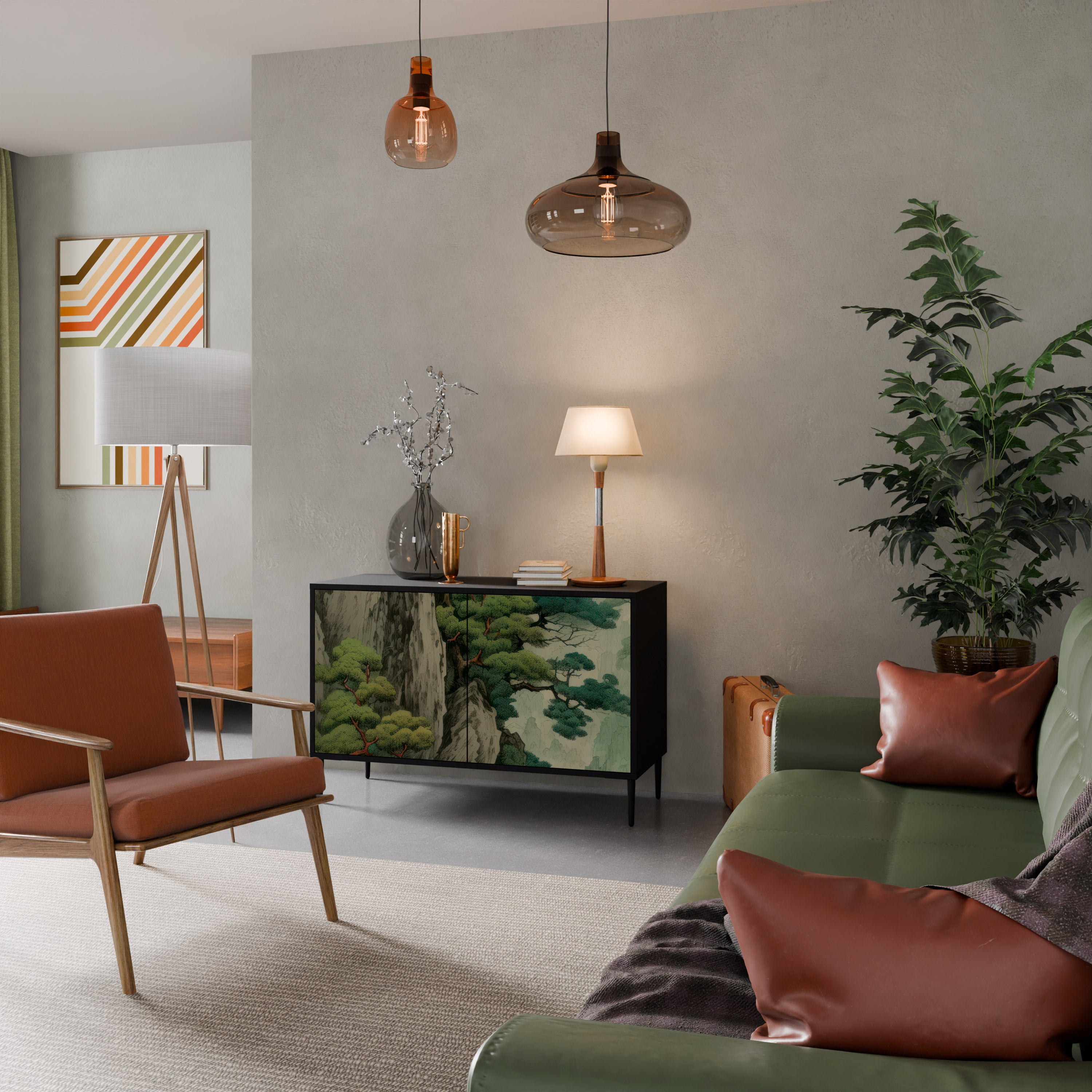 VERDURE ABYSS 2-dörrars skänk i svart finish