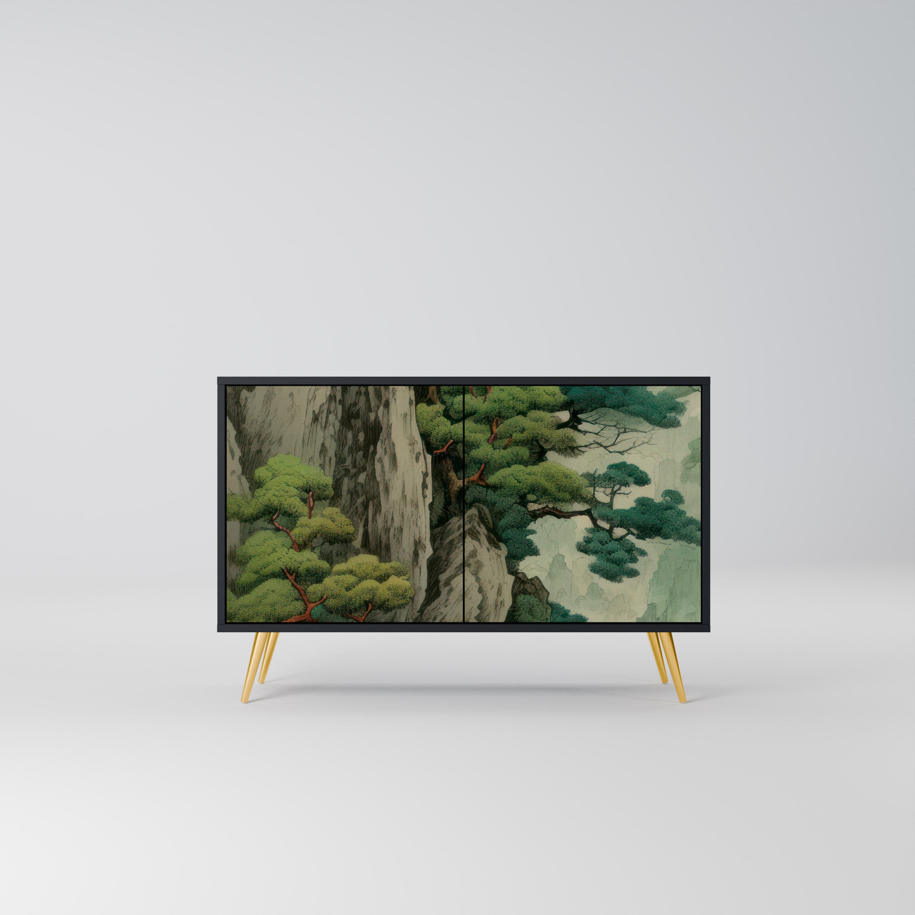 VERDURE ABYSS 2-dörrars skänk i svart finish