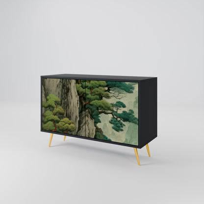 VERDURE ABYSS 2-Door Sideboard in Black Finish
