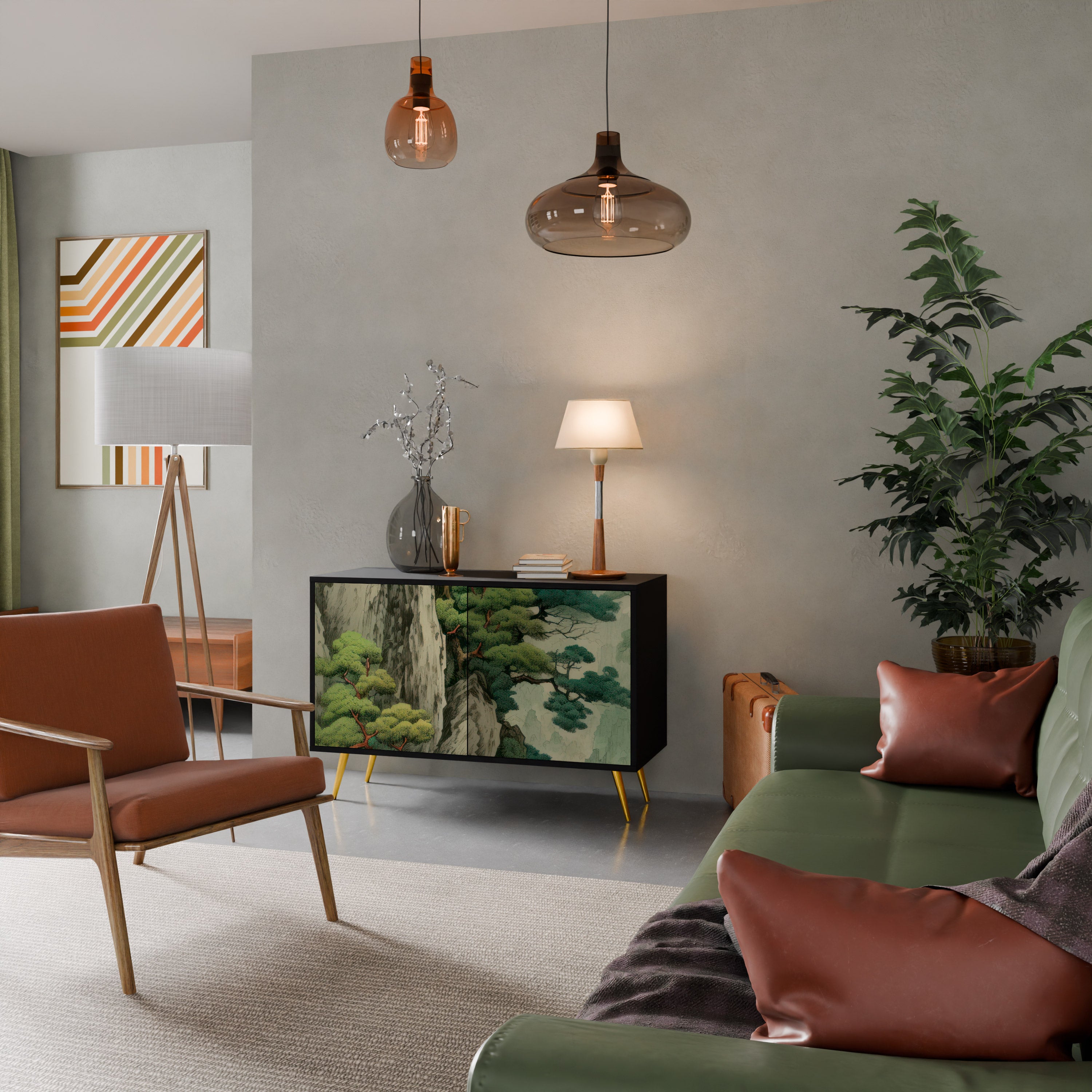 VERDURE ABYSS 2-dörrars skänk i svart finish