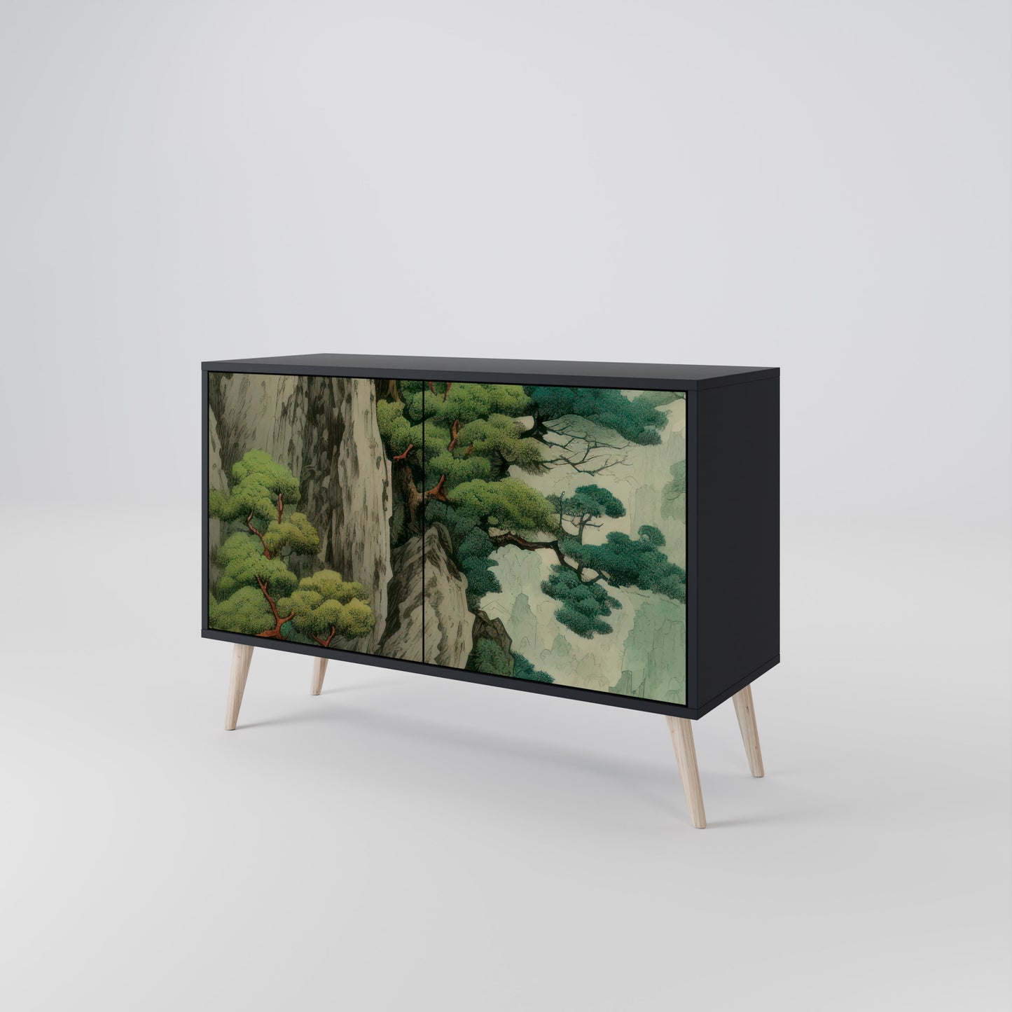 VERDURE ABYSS 2-Door Sideboard in Black Finish