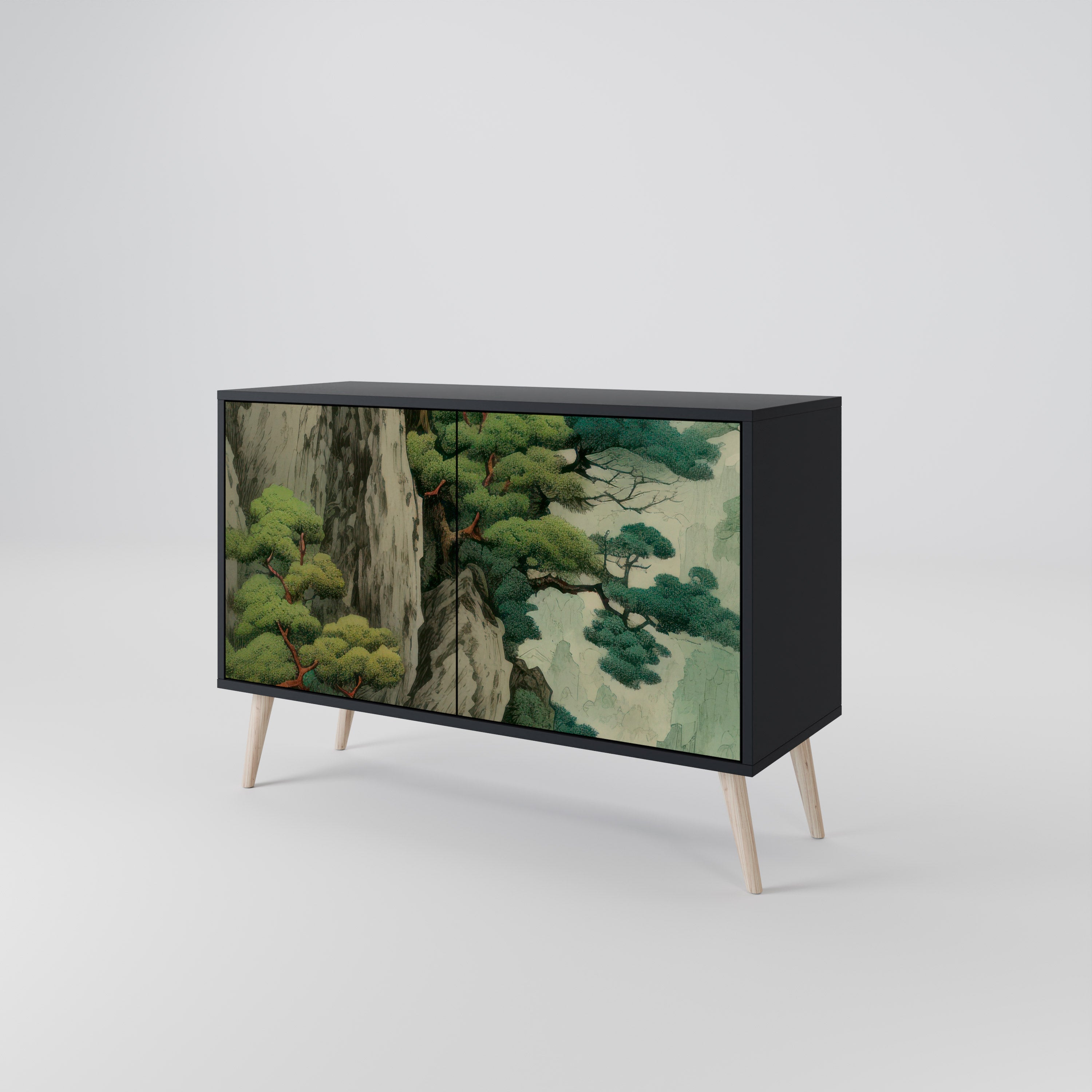 VERDURE ABYSS 2-dörrars skänk i svart finish