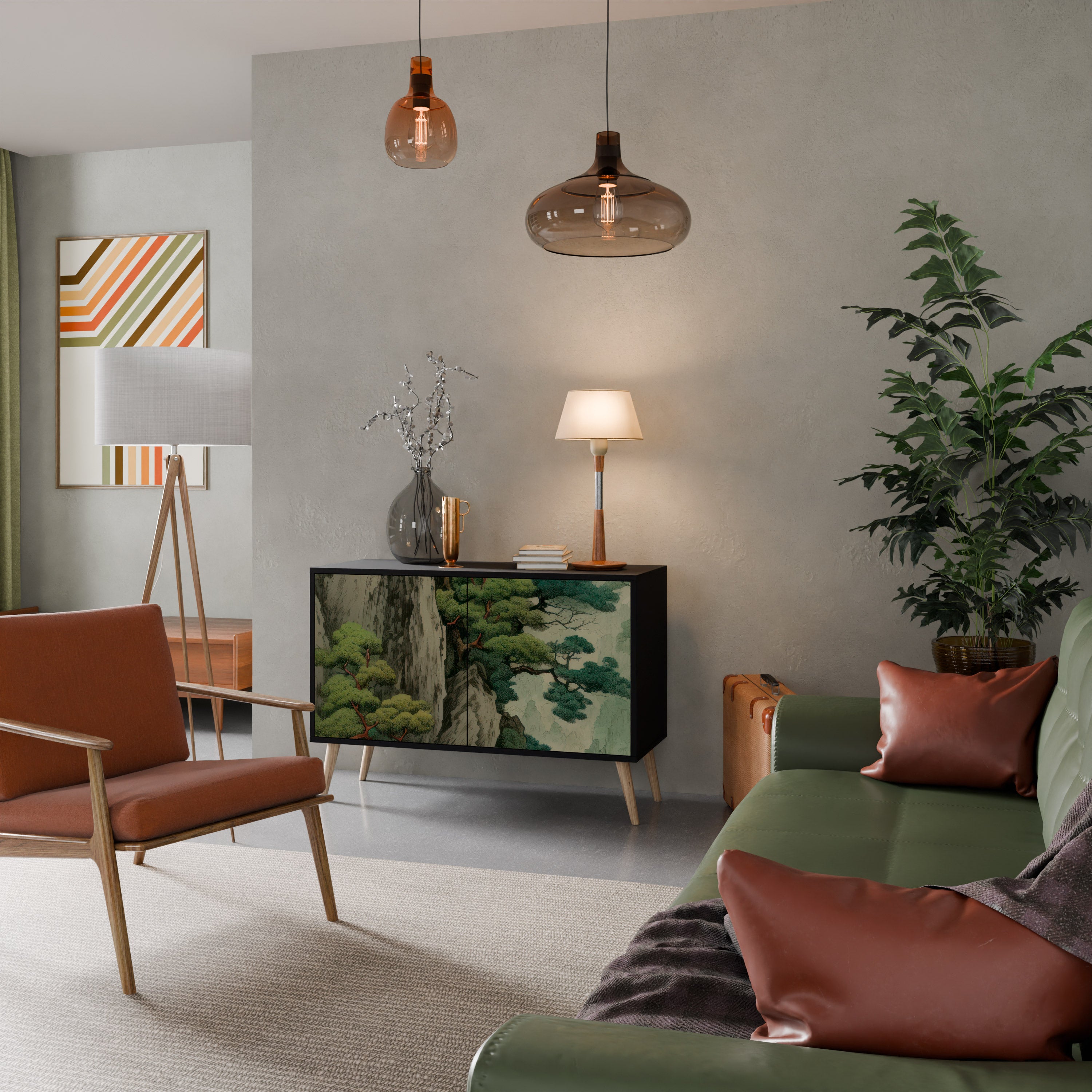 VERDURE ABYSS 2-dörrars skänk i svart finish