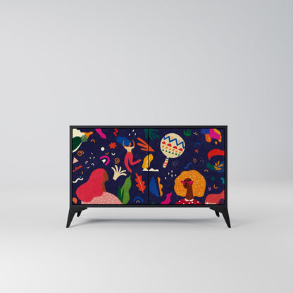 FESTIVE PLEASURES 2-Door Sideboard in Black Finish