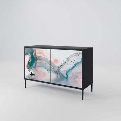 VELVET CROSSING 2-Door Sideboard in Black Finish