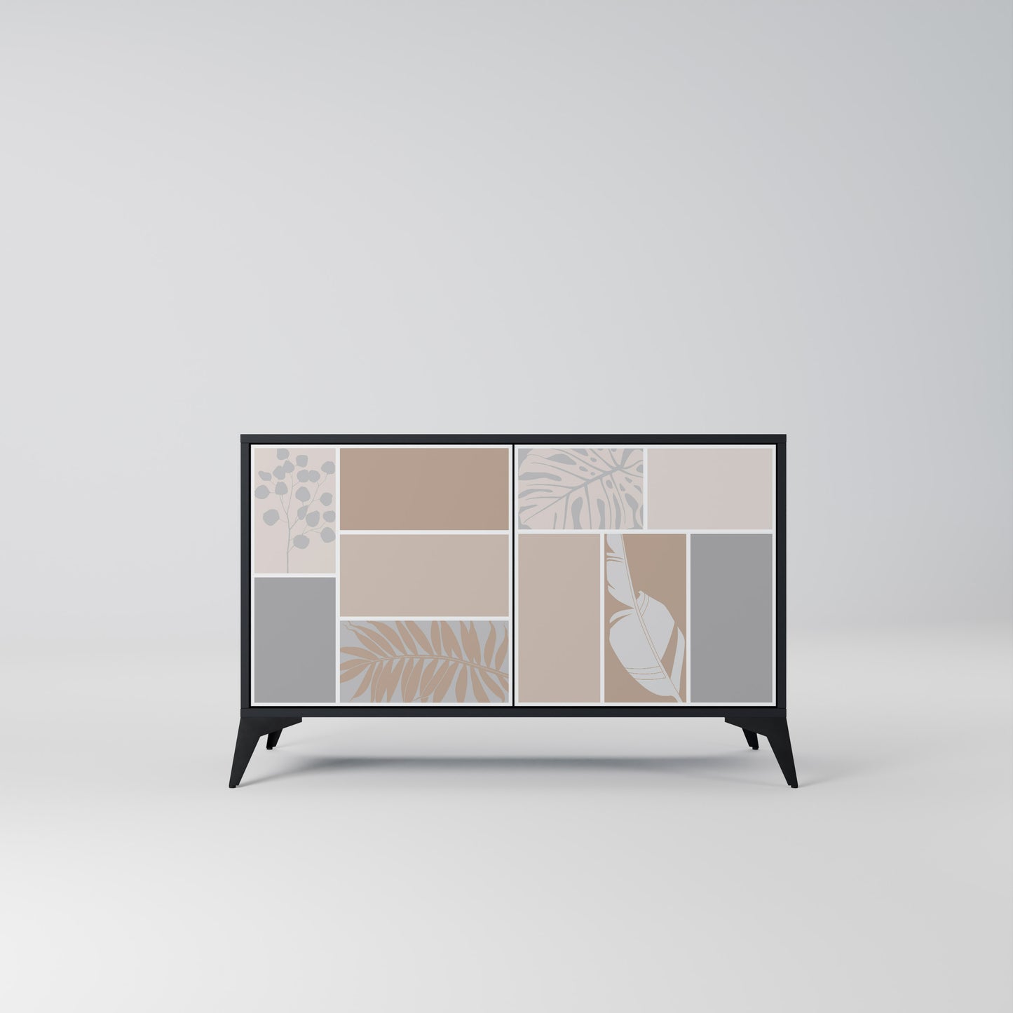 TROPICAL SHAPES 2-Door Sideboard in Black Finish