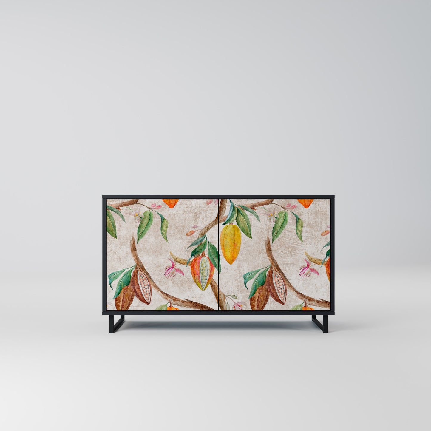COCOA FRUITS 2-Door Sideboard in Black Finish