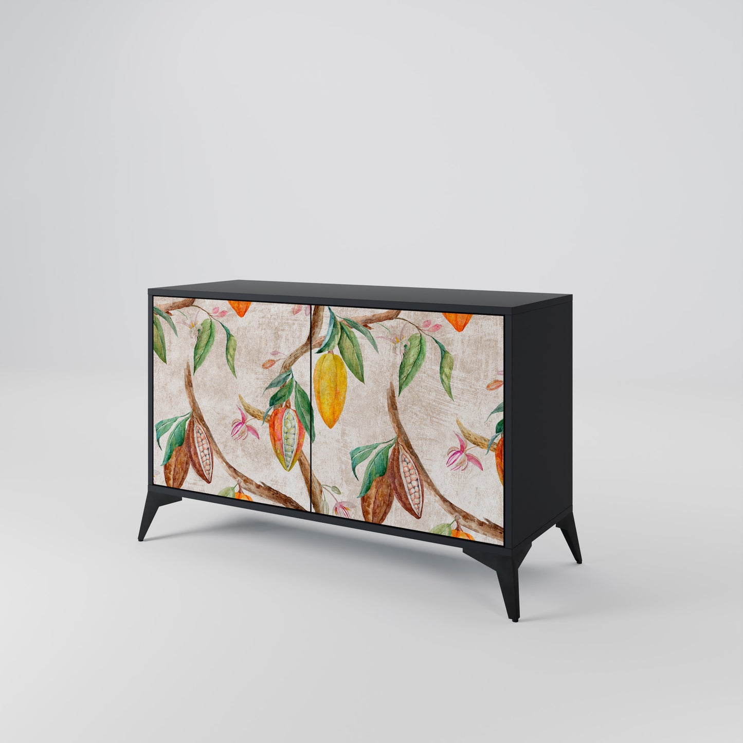 COCOA FRUITS 2-Door Sideboard in Black Finish