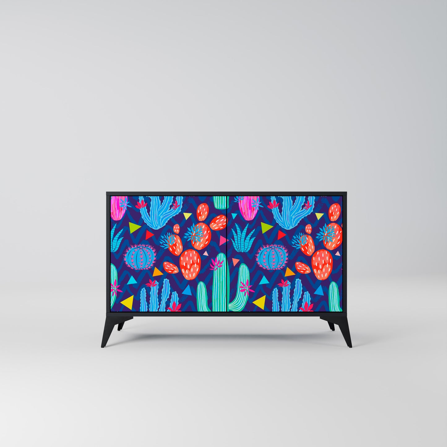 CACTUS VIBES 2-Door Sideboard in Black Finish