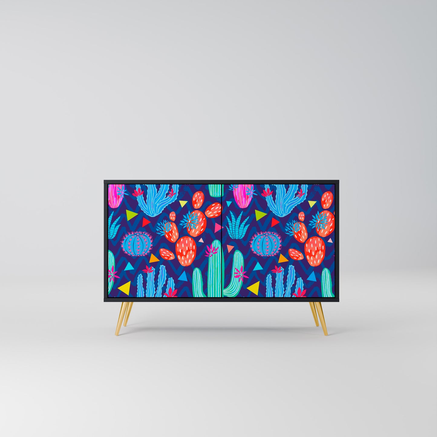 CACTUS VIBES 2-Door Sideboard in Black Finish