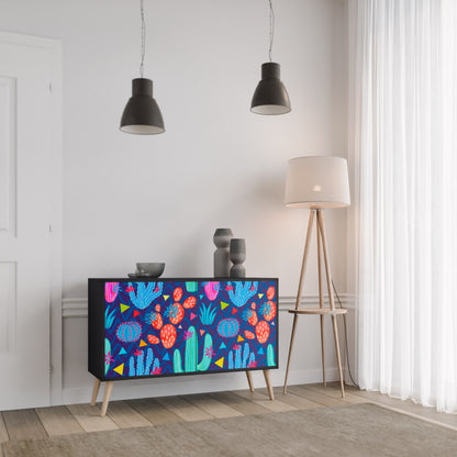 CACTUS VIBES 2-Door Sideboard in Black Finish