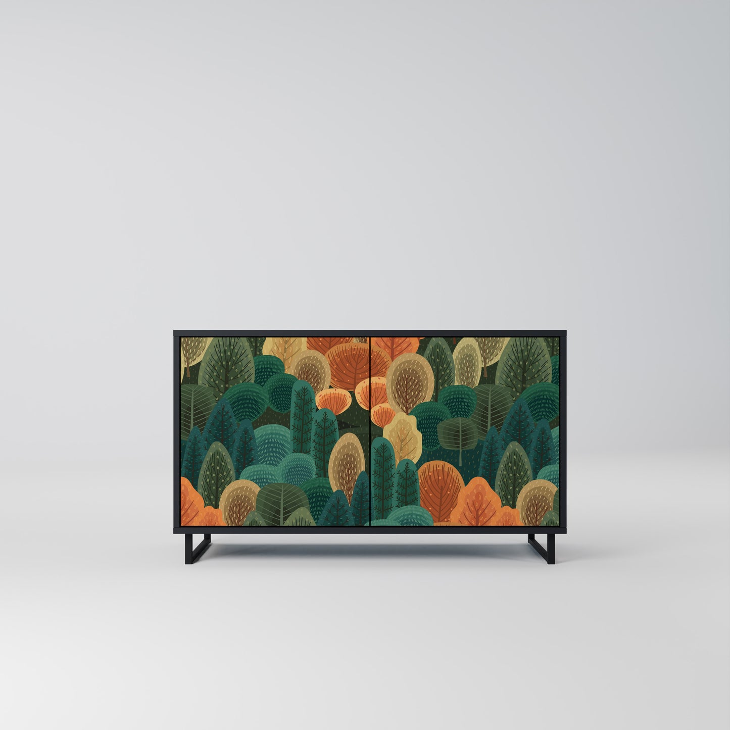 AUTUMN KALEIDOSCOPE 2-Door Sideboard in Black Finish