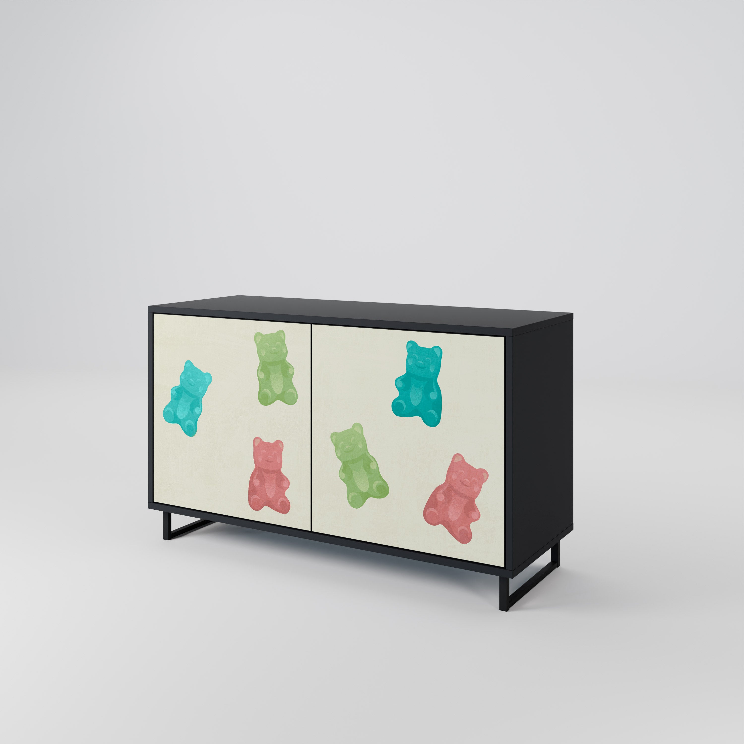 GUMMY BEARS 2-dörrars skänk i svart finish