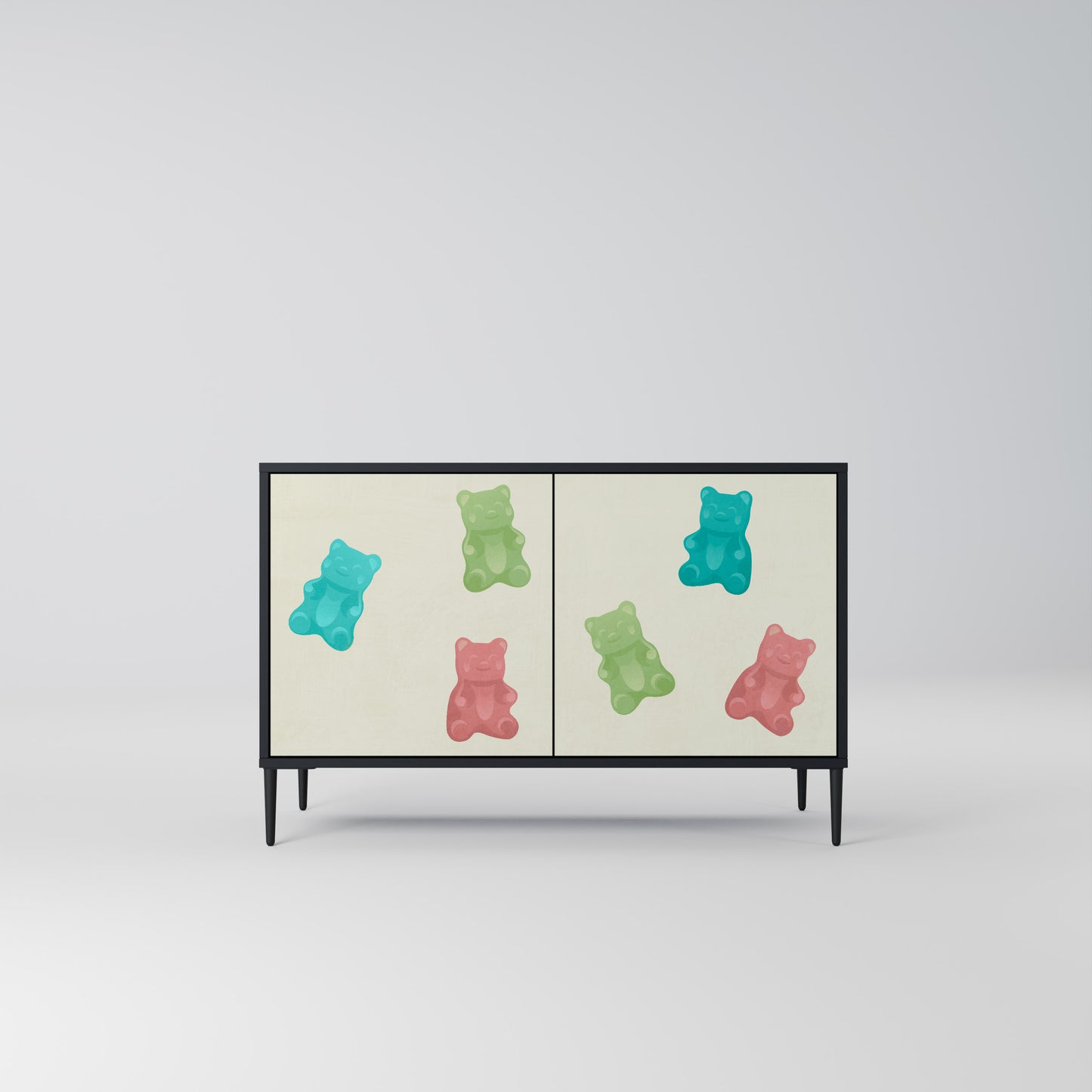 GUMMY BEARS 2-Door Sideboard in Black Finish
