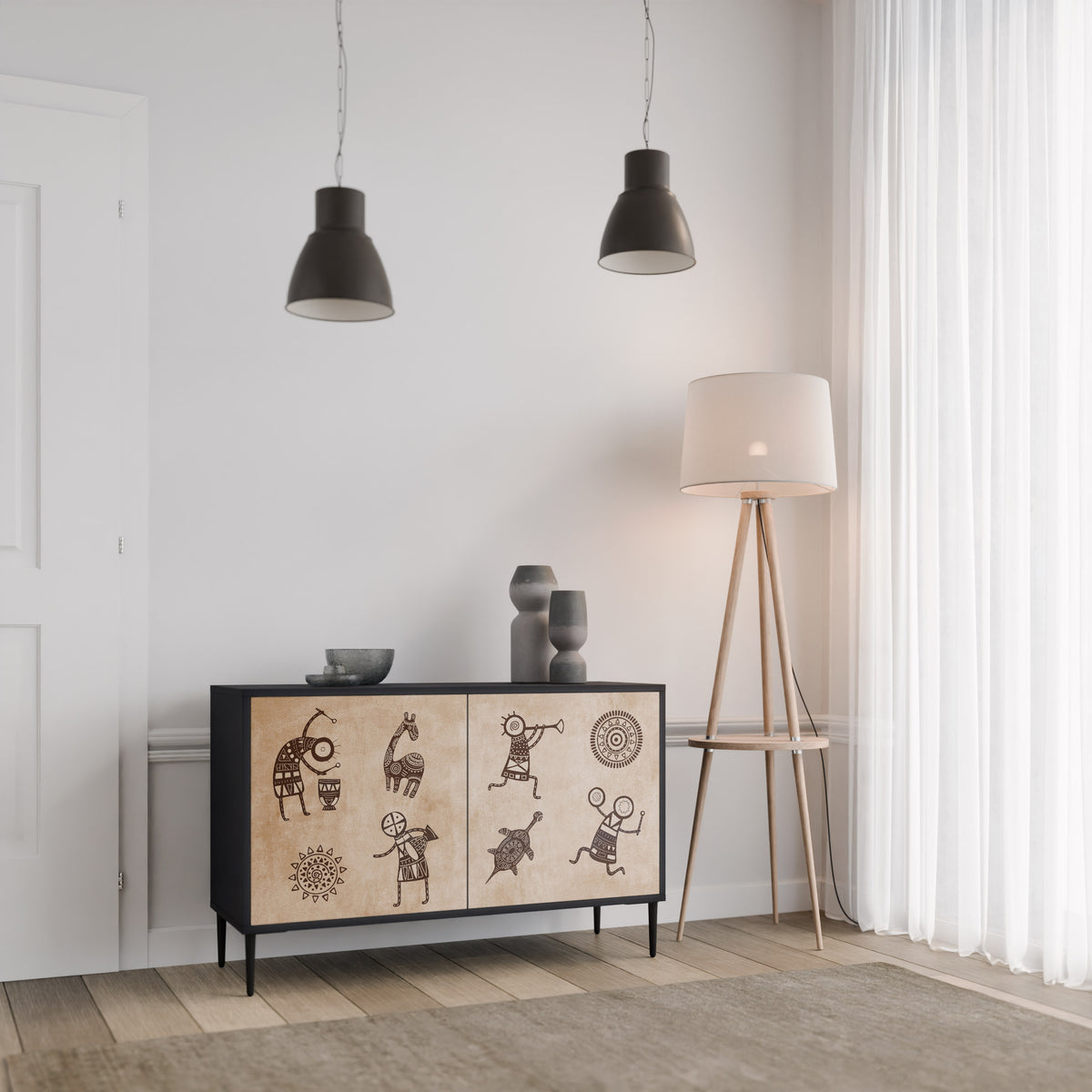 AFRICAN STYLE Skänk med två dörrar