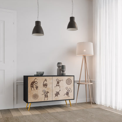 AFRICAN STYLE 2-Door Sideboard in Black Finish