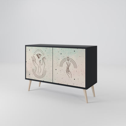 DELICATE BEAUTY 2-Door Sideboard in Black Finish