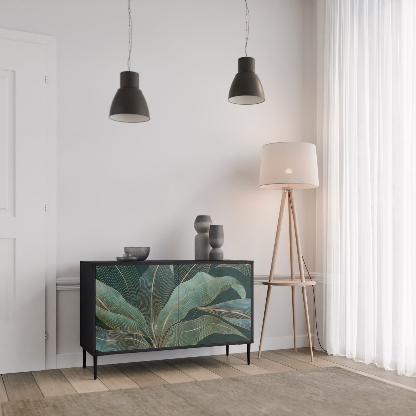 ROYAL GREEN 2-Door Sideboard in Black Finish