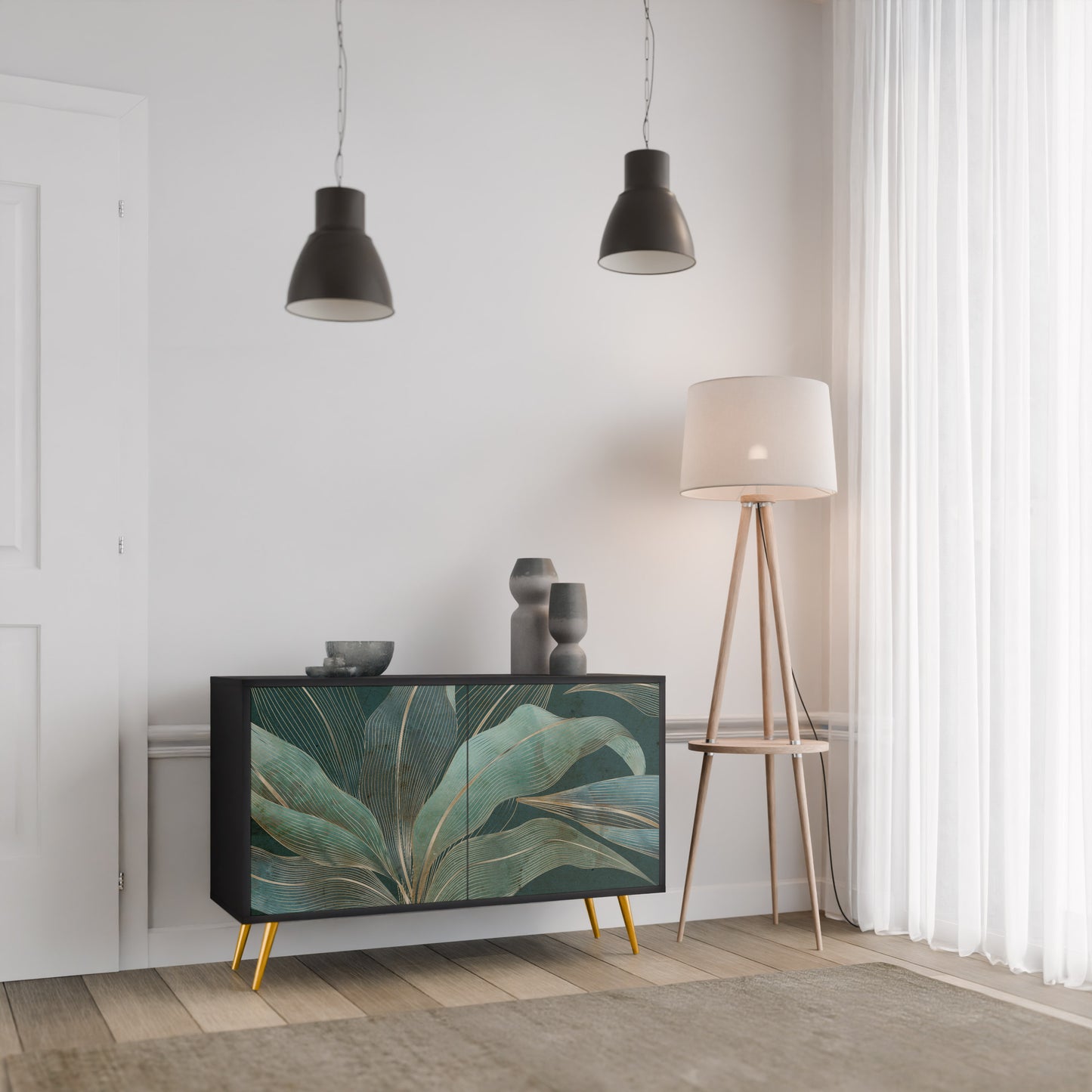 ROYAL GREEN 2-Door Sideboard in Black Finish