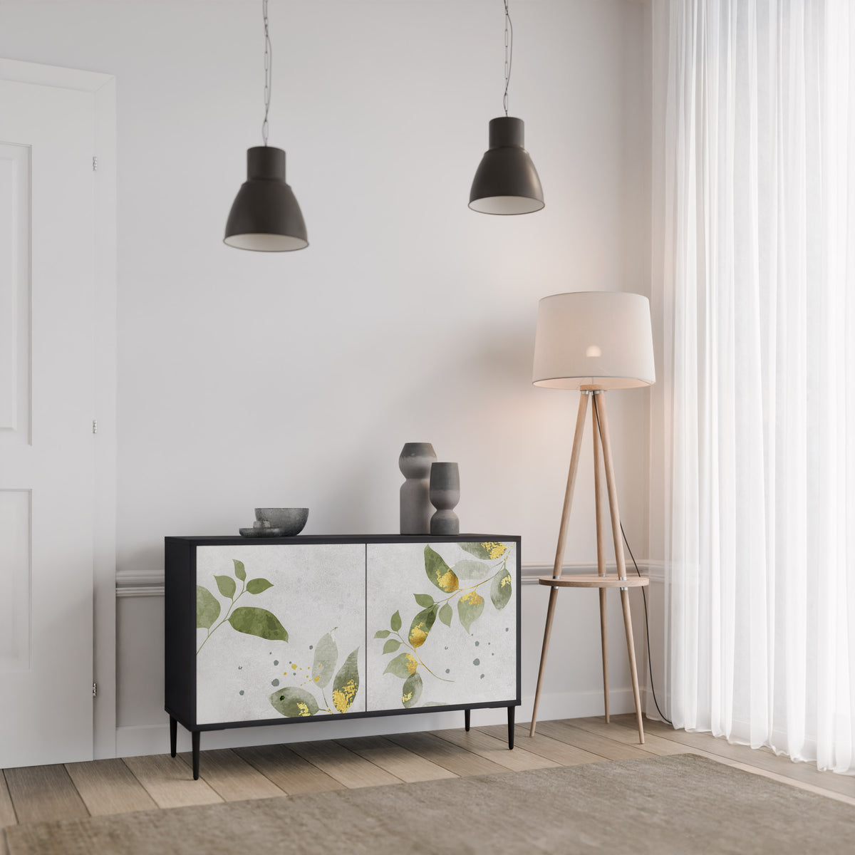 ELEGANT BOTANICS Skänk med två dörrar