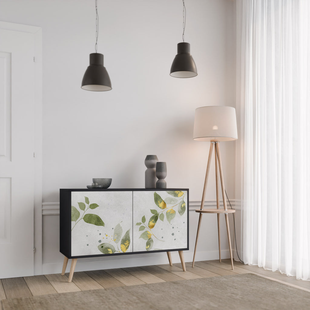 ELEGANT BOTANICS 2-dörrars skänk i svart finish