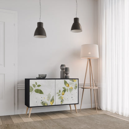 ELEGANT BOTANICS 2-Door Sideboard in Black Finish