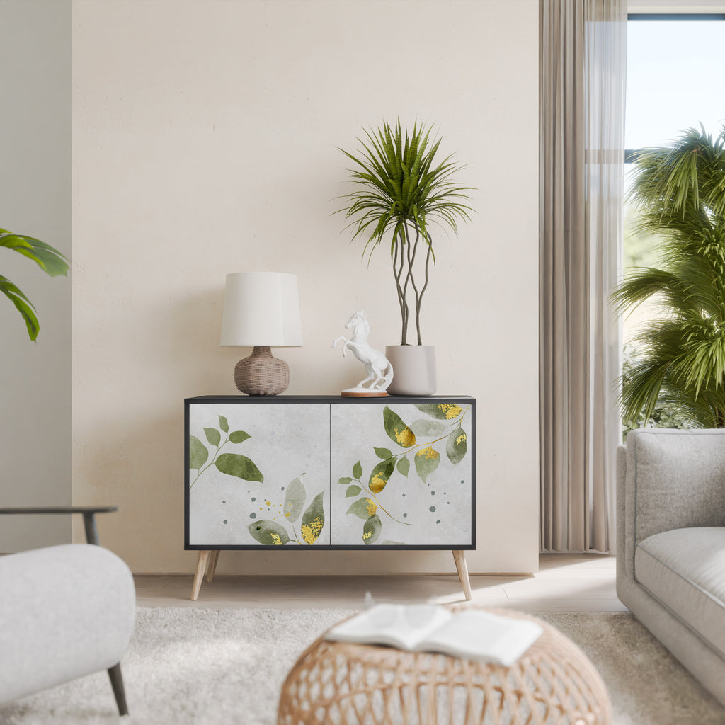ELEGANT BOTANICS 2-dörrars skänk i svart finish