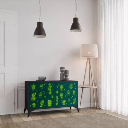 DESERT GREEN 2-Door Sideboard in Black Finish