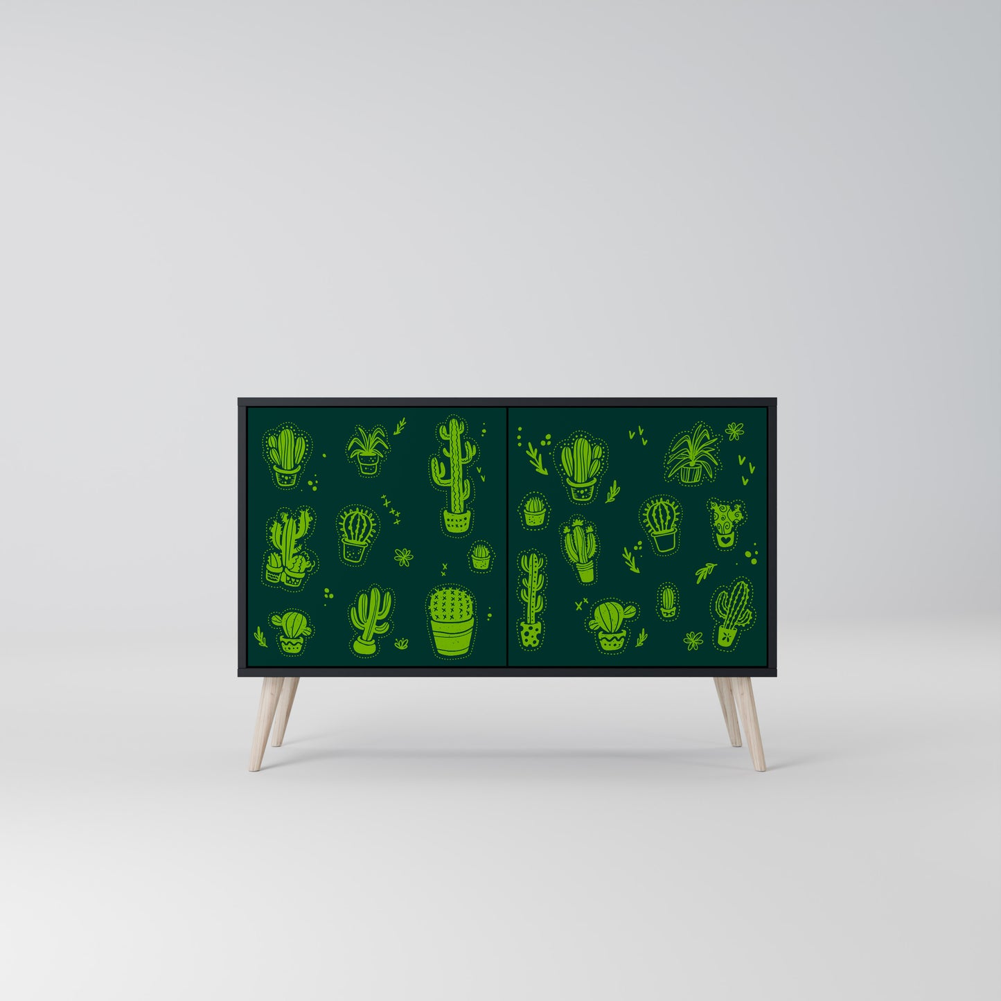 DESERT GREEN 2-Door Sideboard in Black Finish