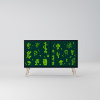 DESERT GREEN 2-Door Sideboard in Black Finish