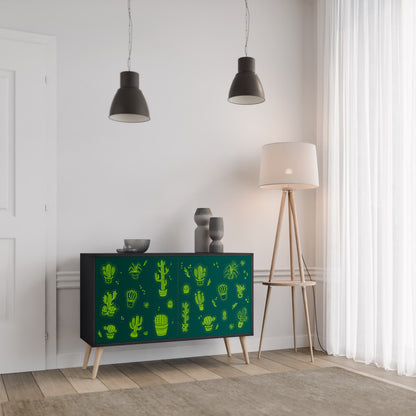 DESERT GREEN 2-Door Sideboard in Black Finish