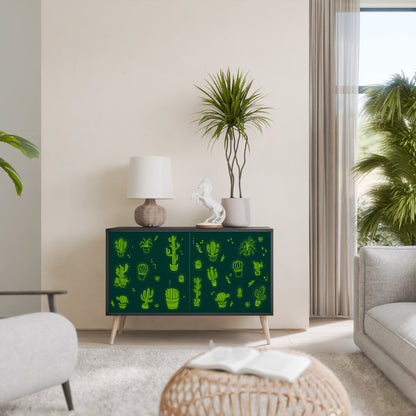 DESERT GREEN 2-Door Sideboard in Black Finish