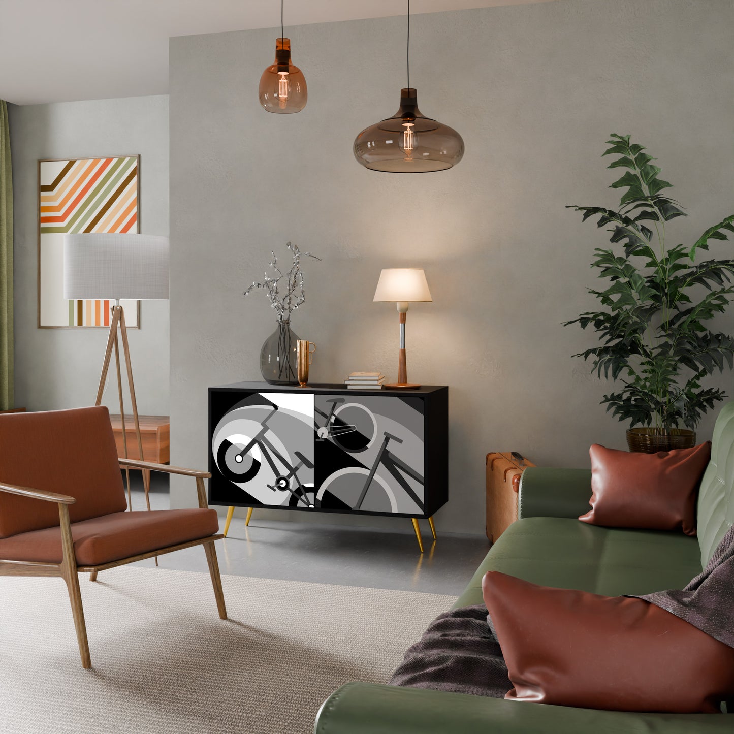 BIKE ENERGY 2-Door Sideboard in Black Finish