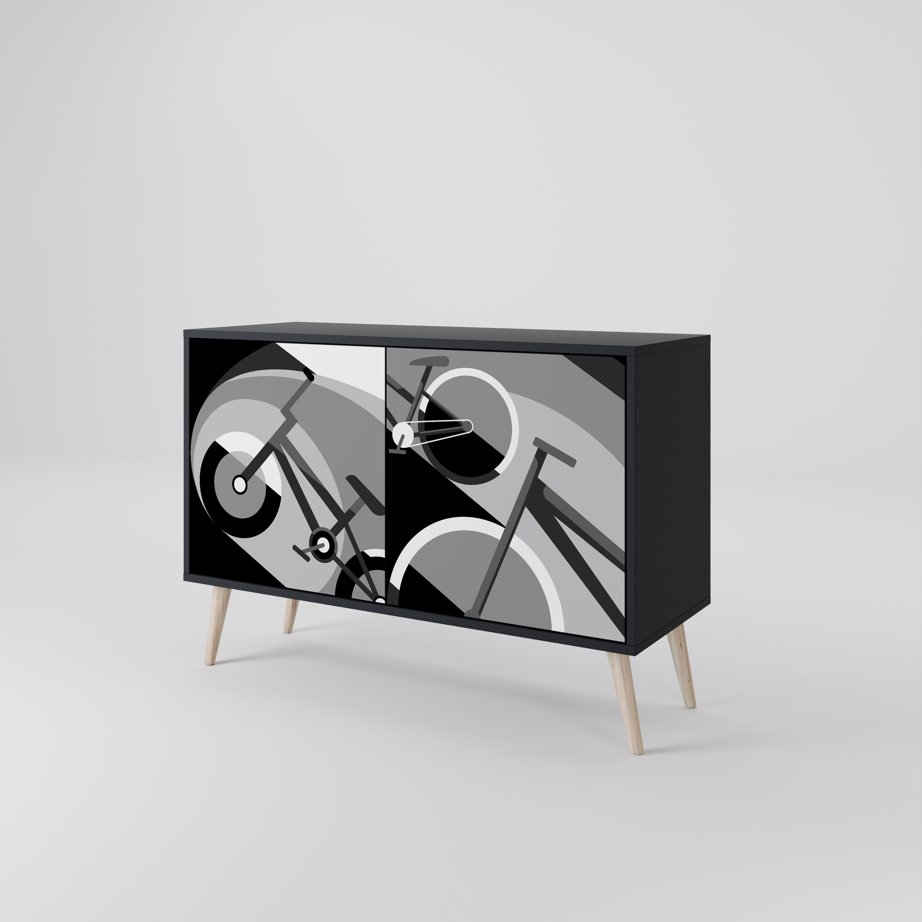 BIKE ENERGY 2-dörrars skänk i svart finish