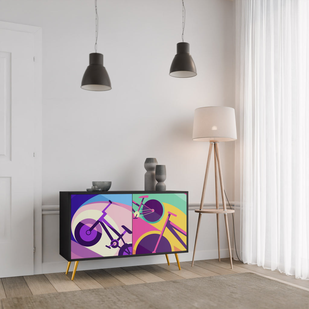 BIKE DREAMS 2-dörrars sideboard i svart finish