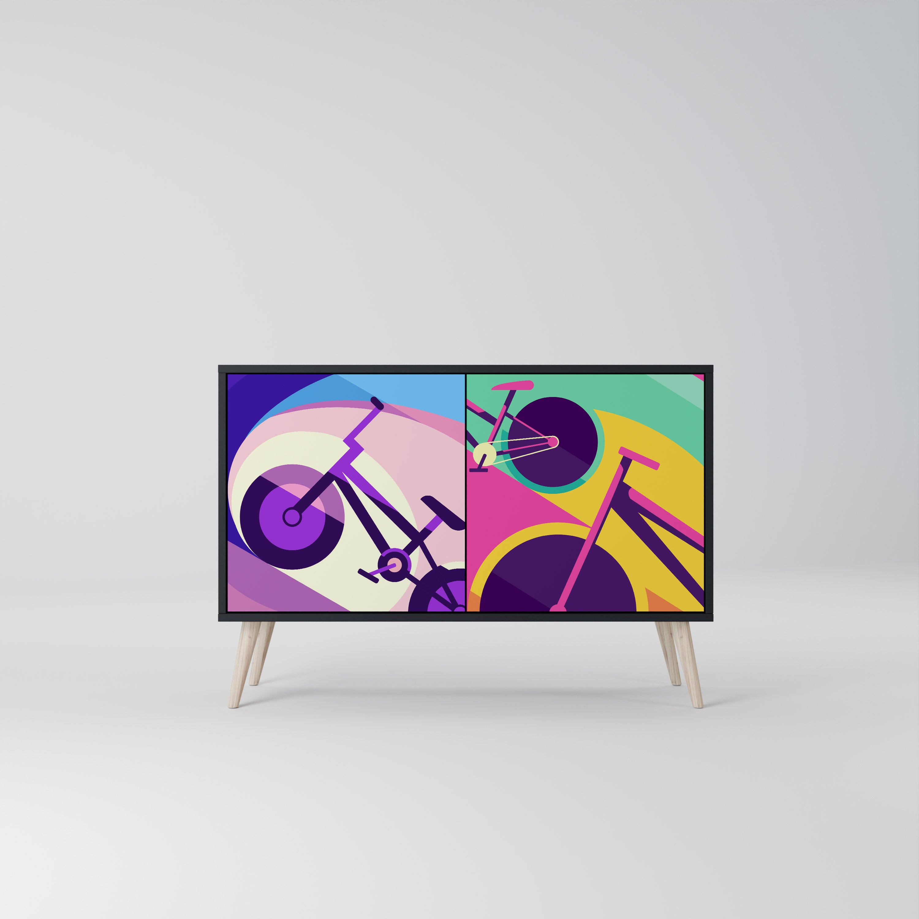 BIKE DREAMS 2-dörrars sideboard i svart finish