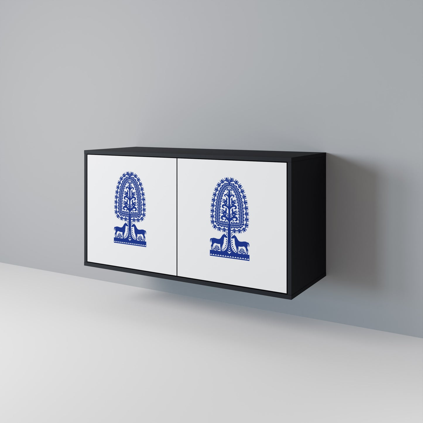 POLISH FOLK ART Skänk med två dörrar