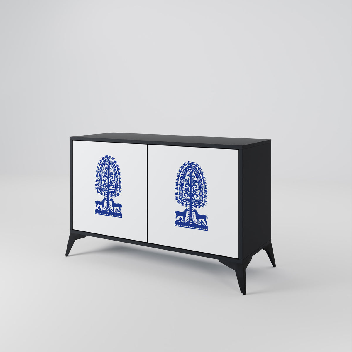 POLISH FOLK ART Skänk med två dörrar