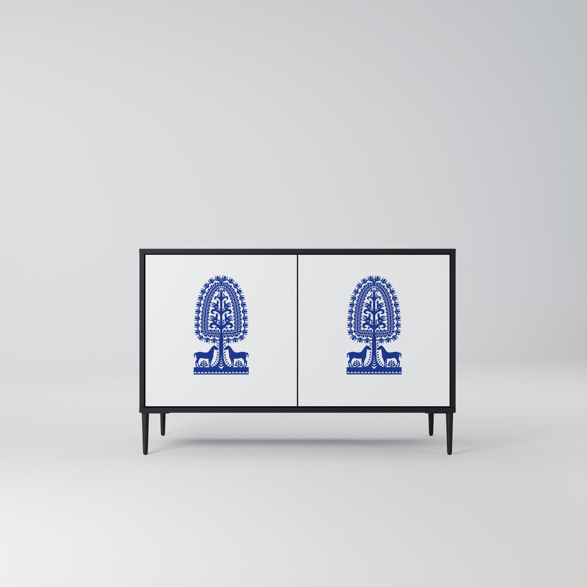 POLISH FOLK ART Skänk med två dörrar