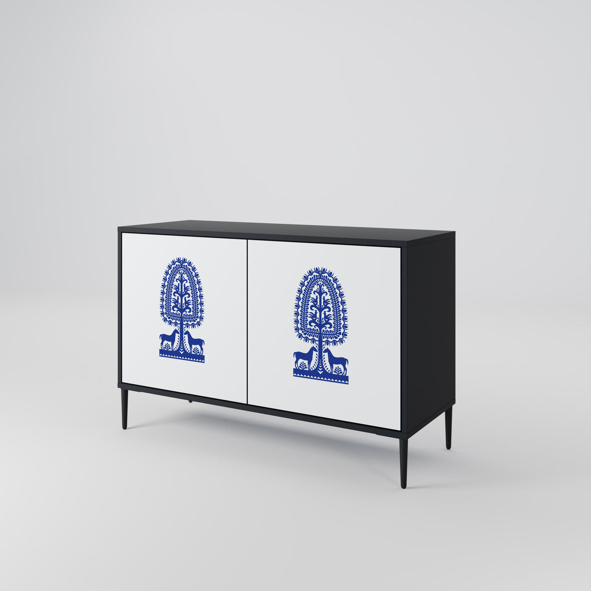 POLISH FOLK ART Skänk med två dörrar