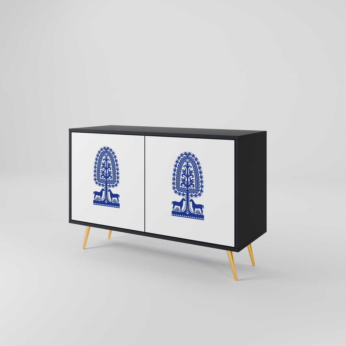 POLISH FOLK ART Skänk med två dörrar