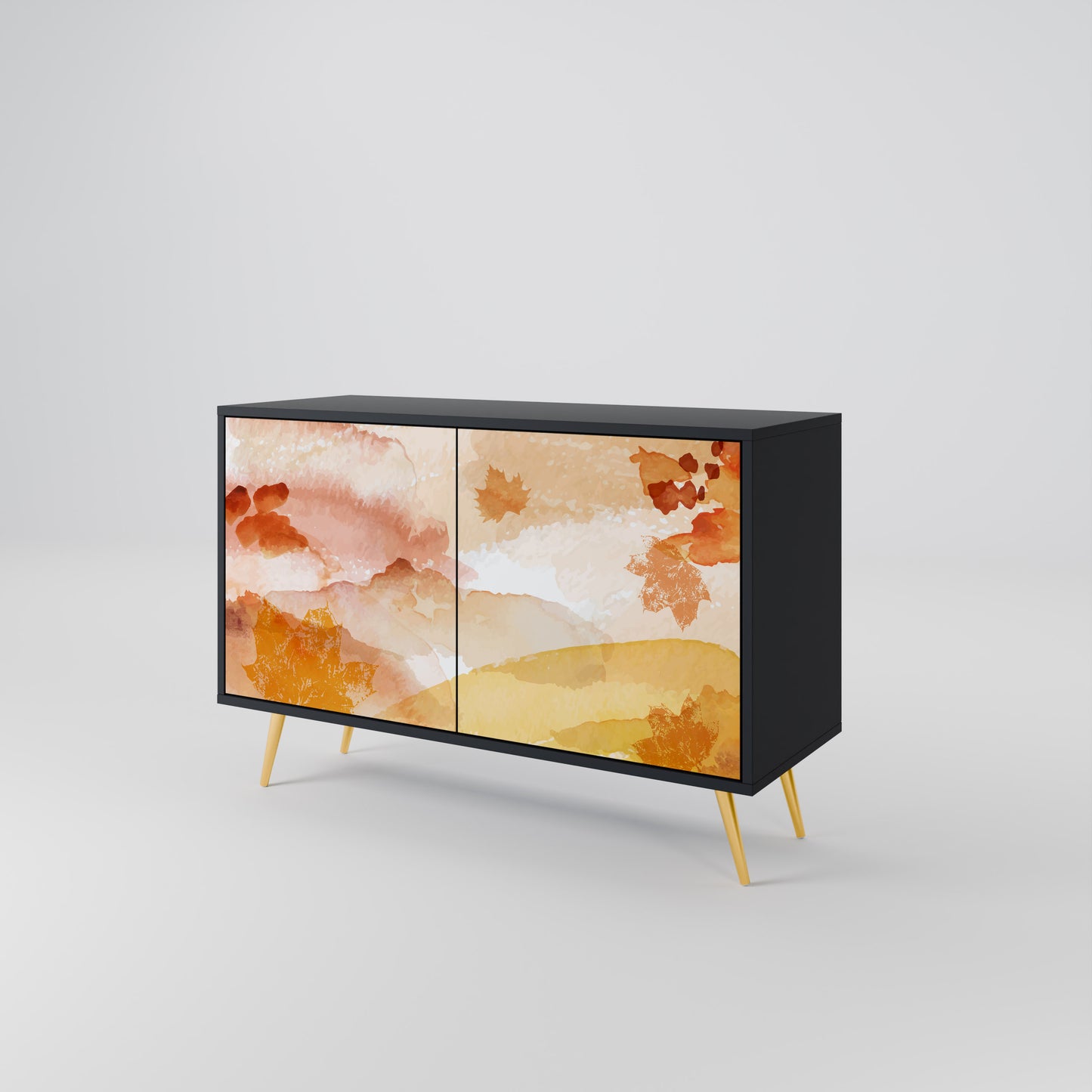 TRACES OF AUTUMN 2-Door Sideboard in Black Finish