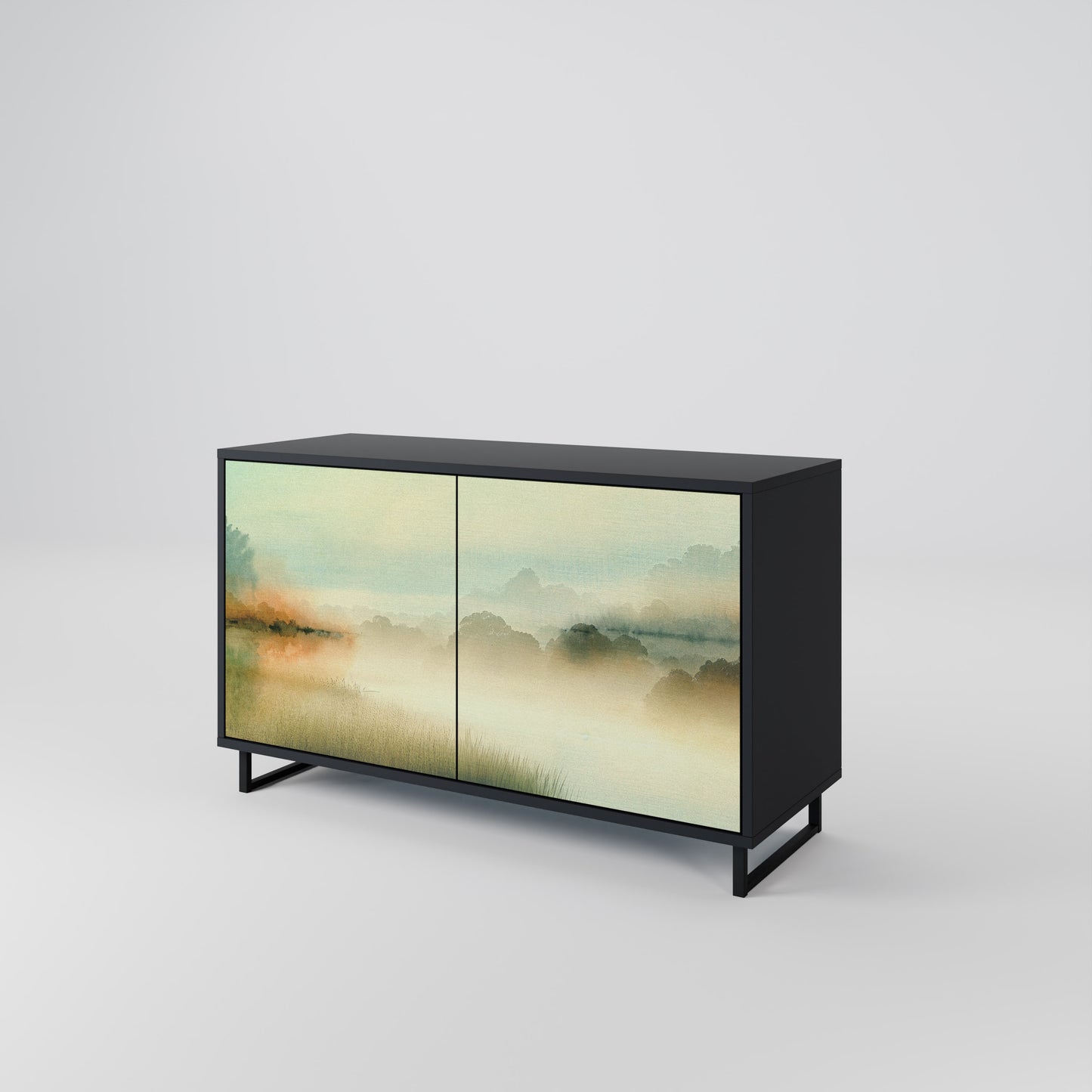 MORNING BY THE LAKE 2-Door Sideboard in Black Finish