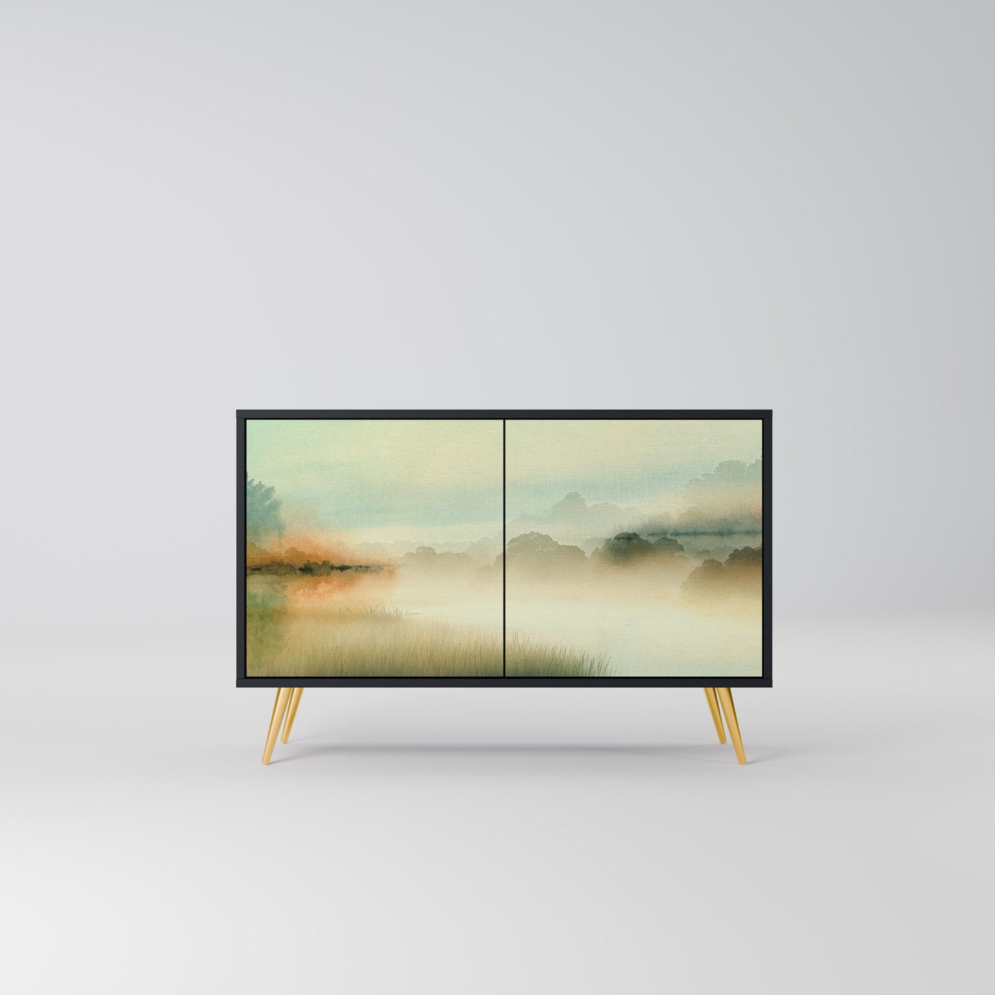 MORNING BY THE LAKE 2-Door Sideboard in Black Finish