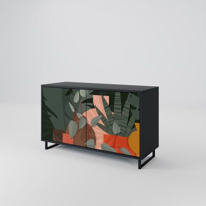 TROPICAL COMPOSITION 2-Door Sideboard in Black Finish