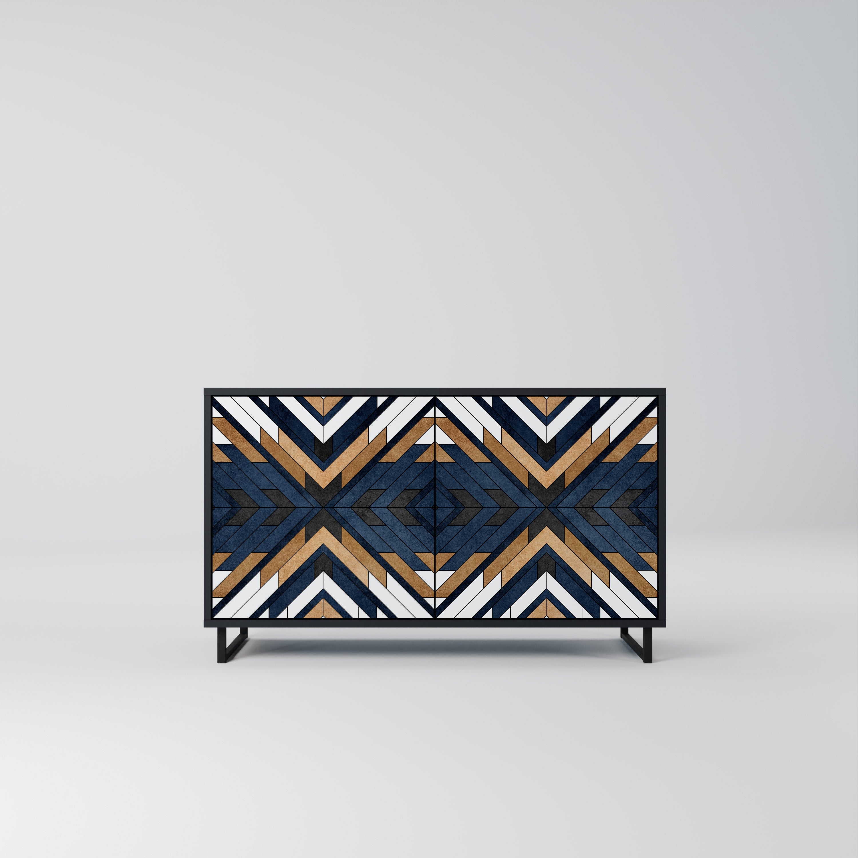 ARTFUL GEOMETRY 2-dörrars skänk i svart finish
